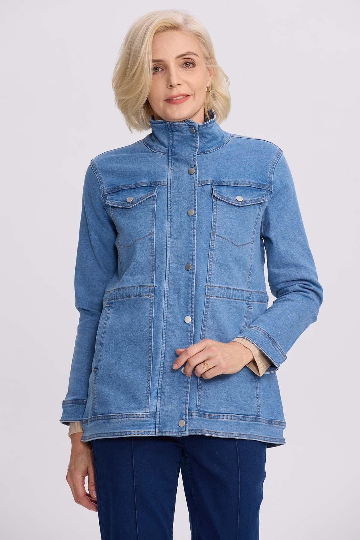 Chaqueta Mujer Denim Azul Claro-2