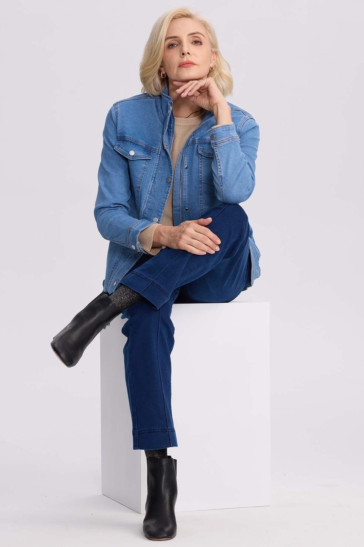 Chaqueta Mujer Denim Azul Claro-3