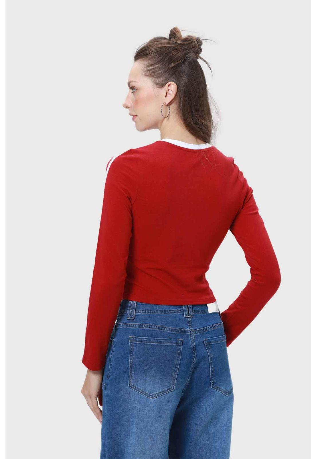 Polera Mujer Líneas Rojo-2