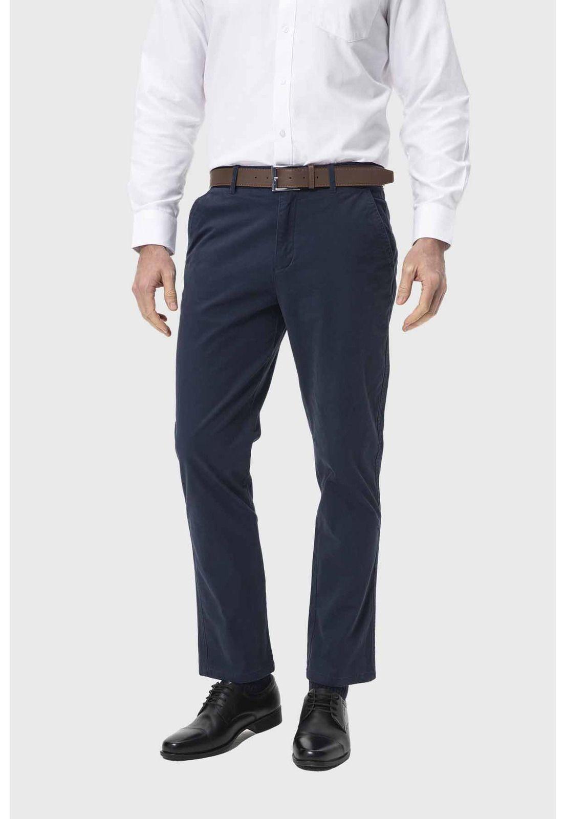Pantalón Hombre Chino Cinturón Azul - lll-0