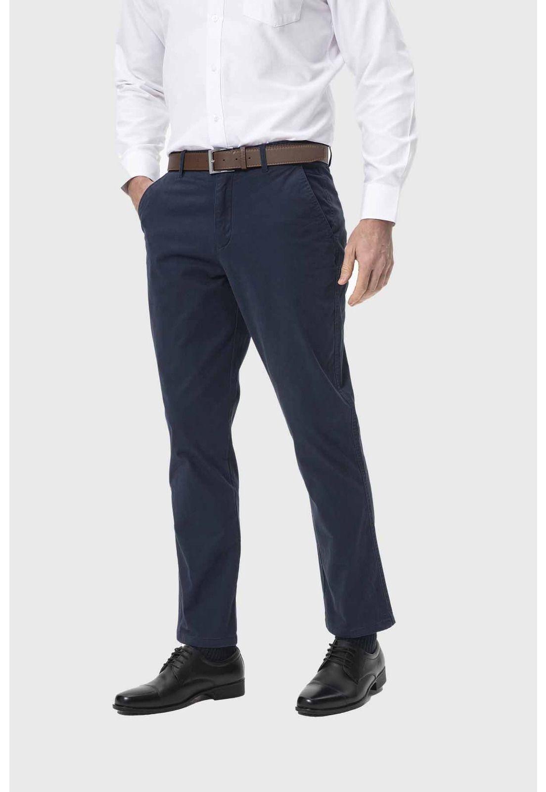 Pantalón Hombre Chino Cinturón Azul - lll-1