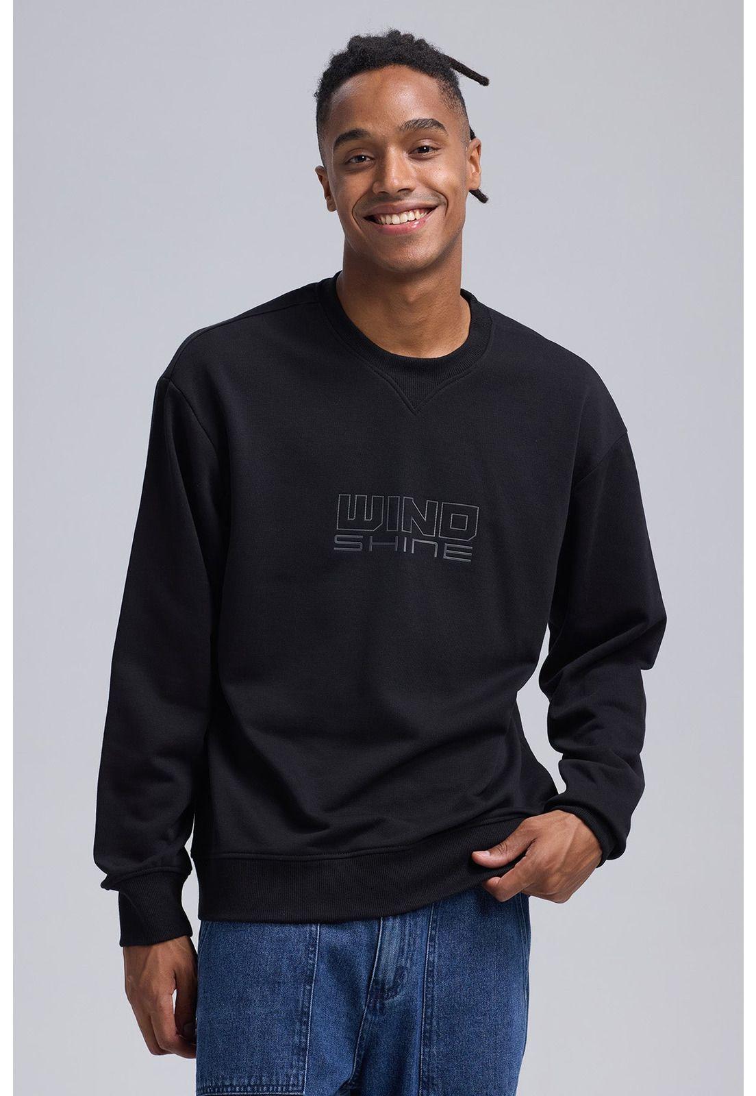 Polerón Hombre Aplicación Negro-1