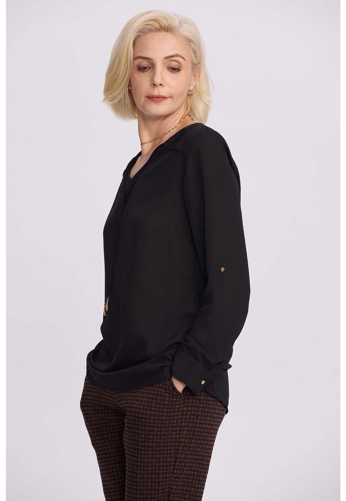 Blusa Mujer Crep Negro-1