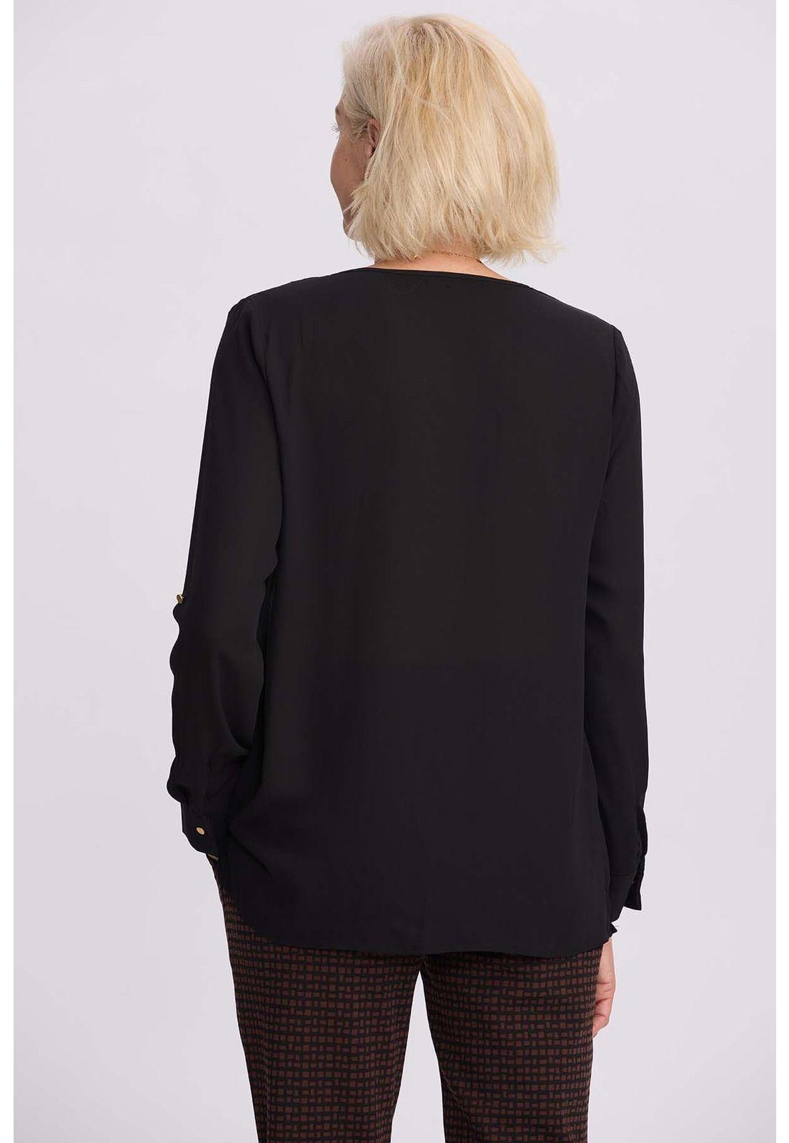 Blusa Mujer Crep Negro-2