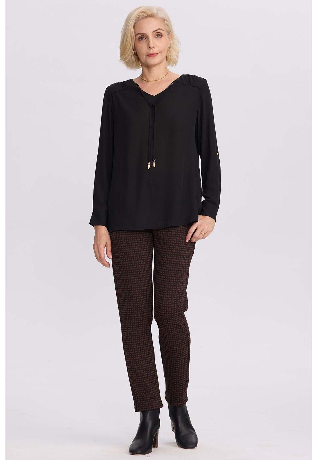 Blusa Mujer Crep Negro-3