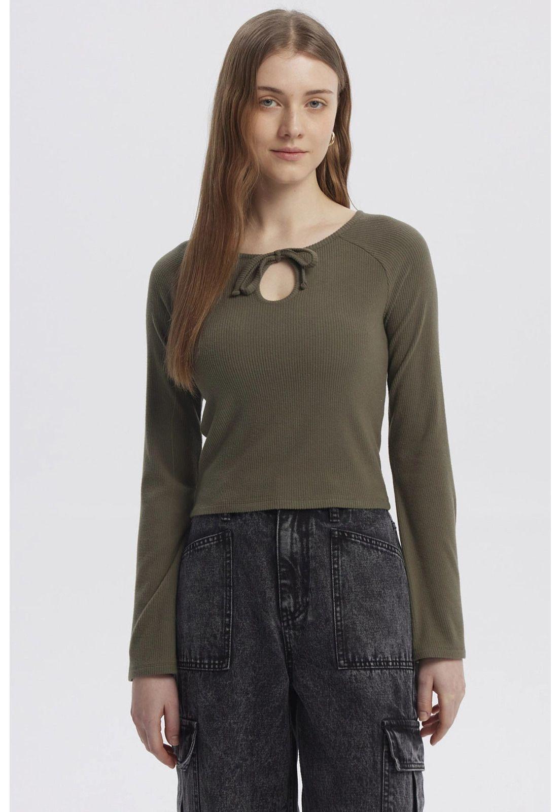 Sweater Mujer Juvenil Verde Militar-0