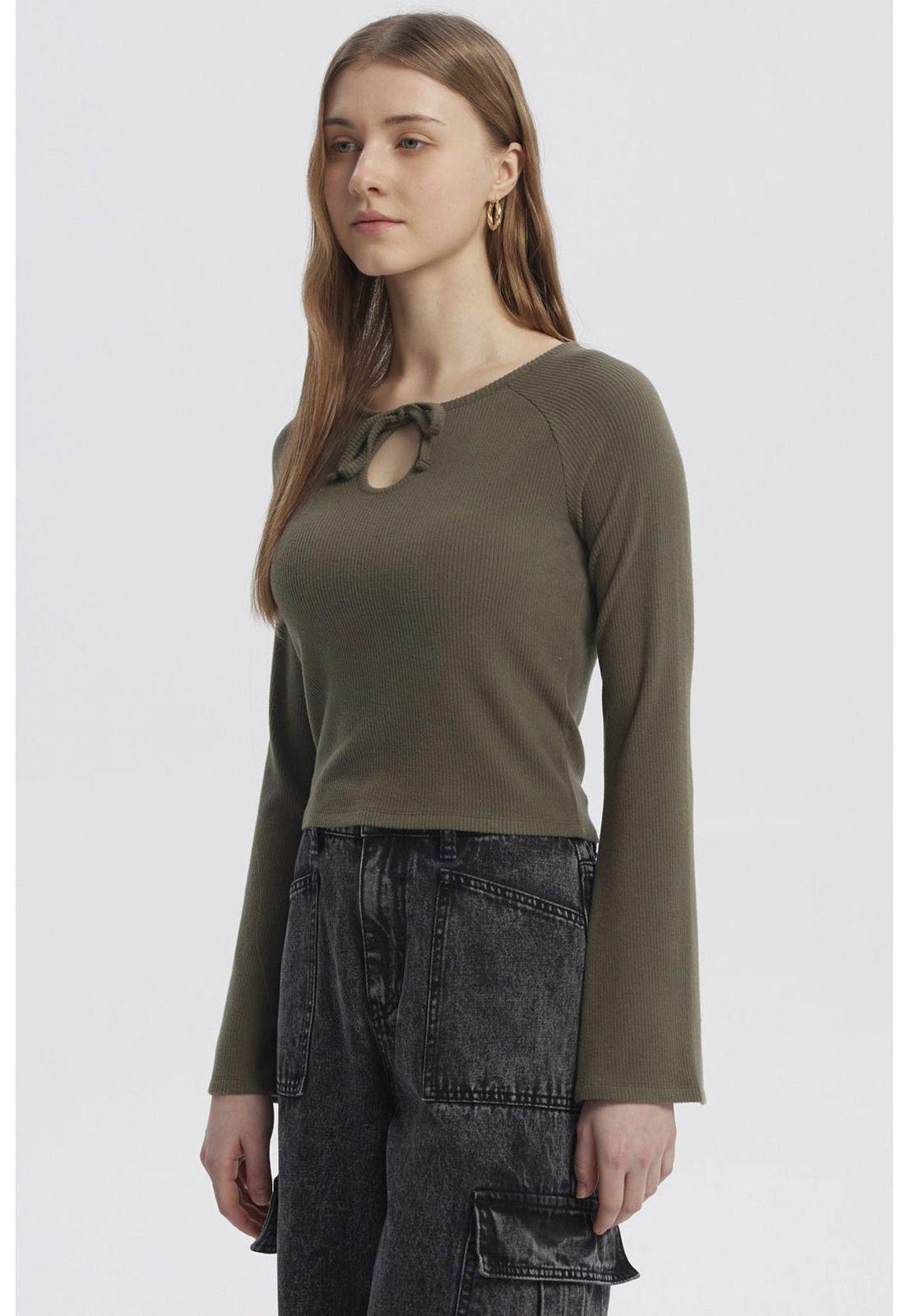 Sweater Mujer Juvenil Verde Militar-1