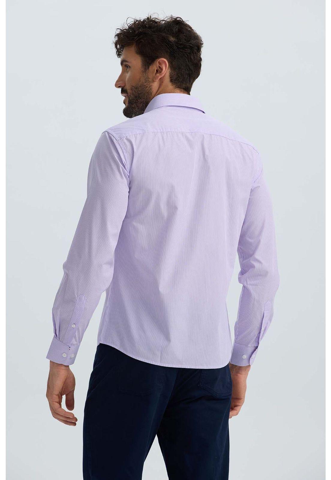 Camisa Hombre Rayas Lila-2