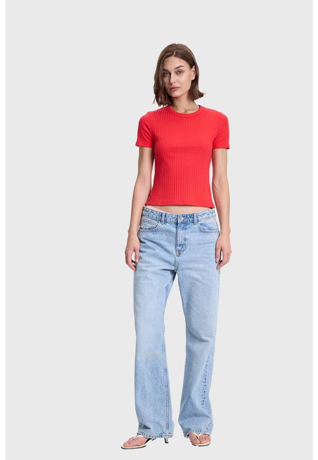 Polera Mujer Rip Crop Rojo-3