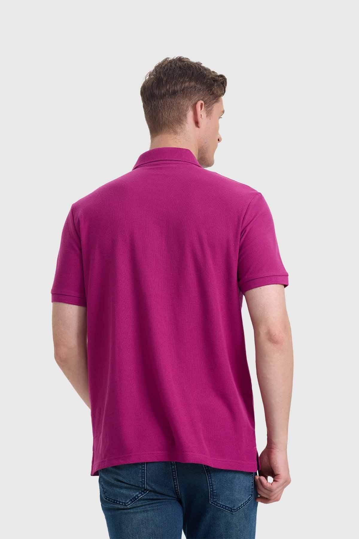 Polera Hombre Piqué Básica Violeta-2
