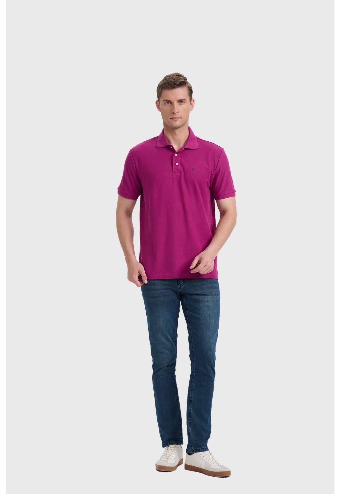 Polera Hombre Piqué Básica Violeta-3