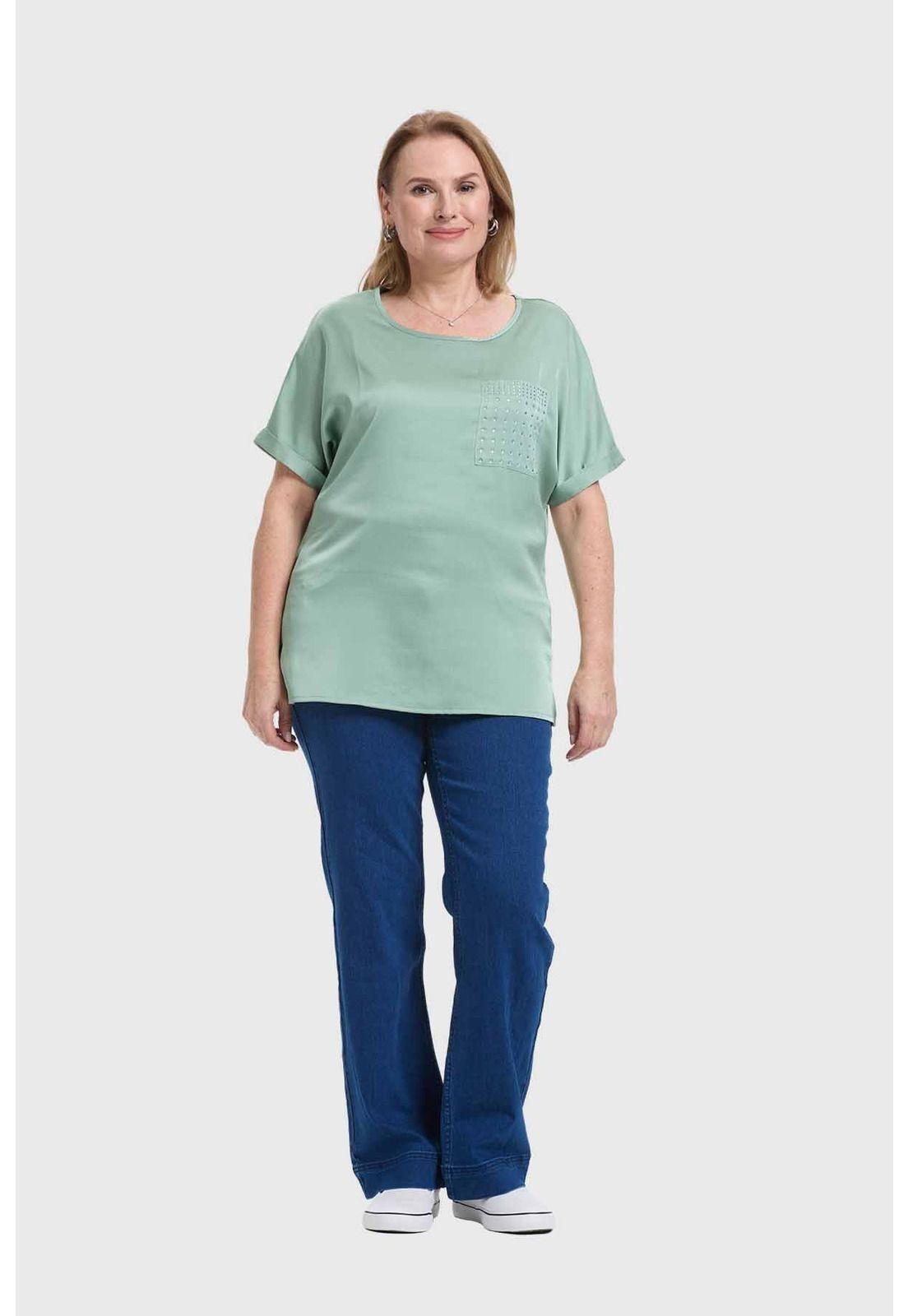 Polera Mujer Con Bolsillo Verde-3