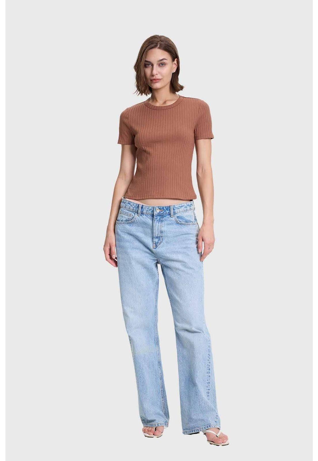 Polera Mujer Rip Crop Café-3