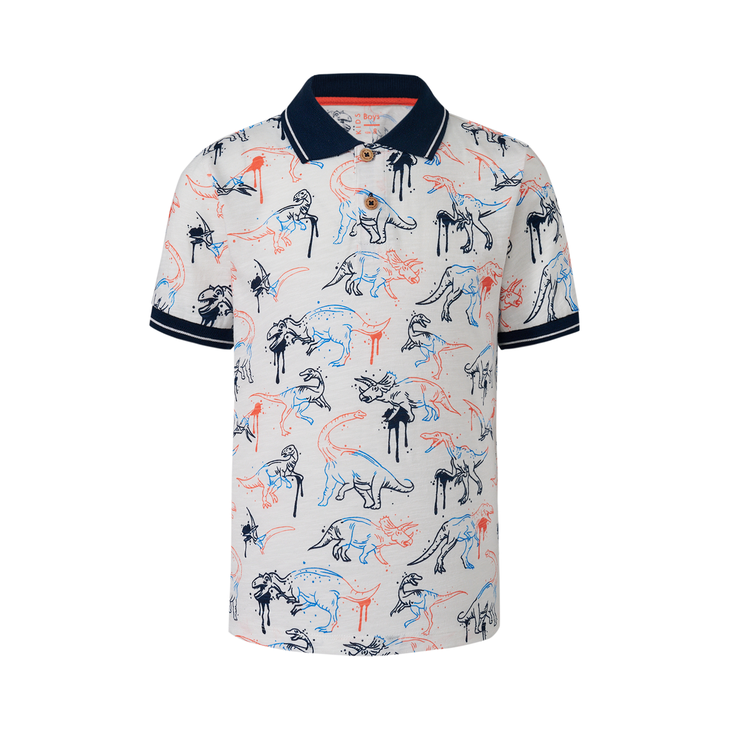 Polera Niño Estampada Azul Marino Fashion's Park-0