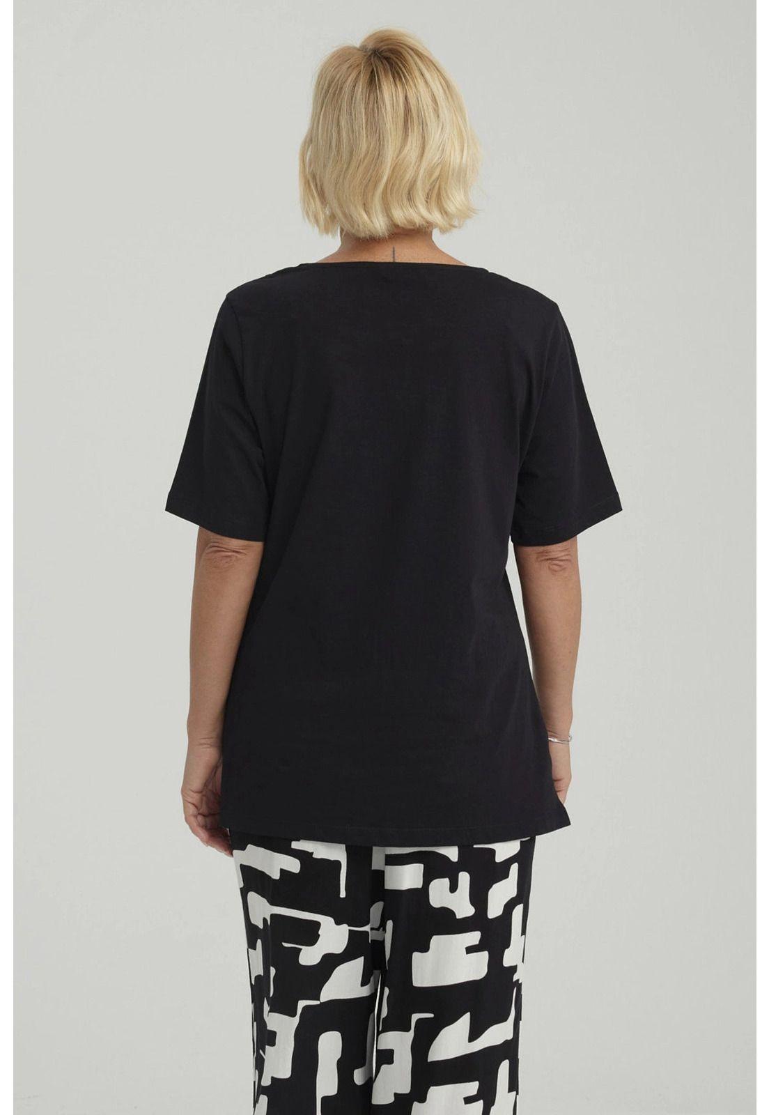 Polera Mujer Macramé Negro - ll-6