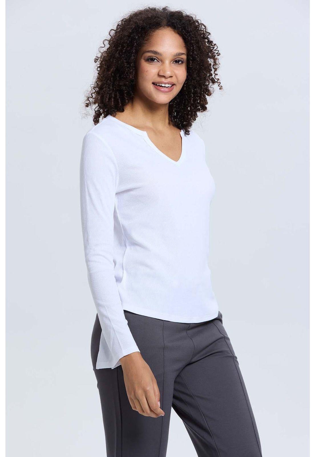 Polera Mujer Rib Lisa Crudo-1