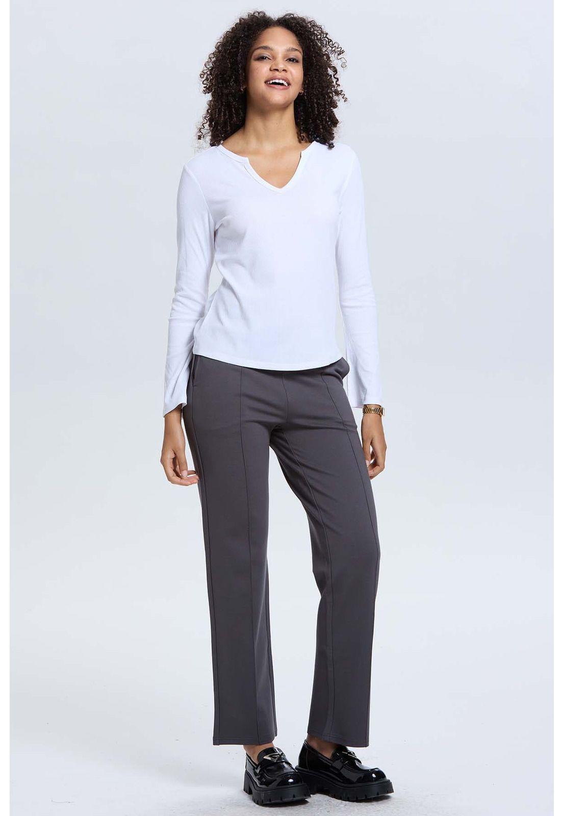 Polera Mujer Rib Lisa Crudo-3