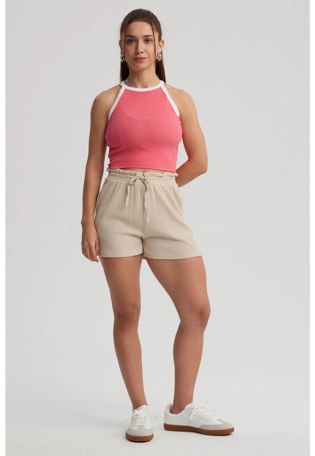 Polera Mujer Cuello Halter Rosado-3