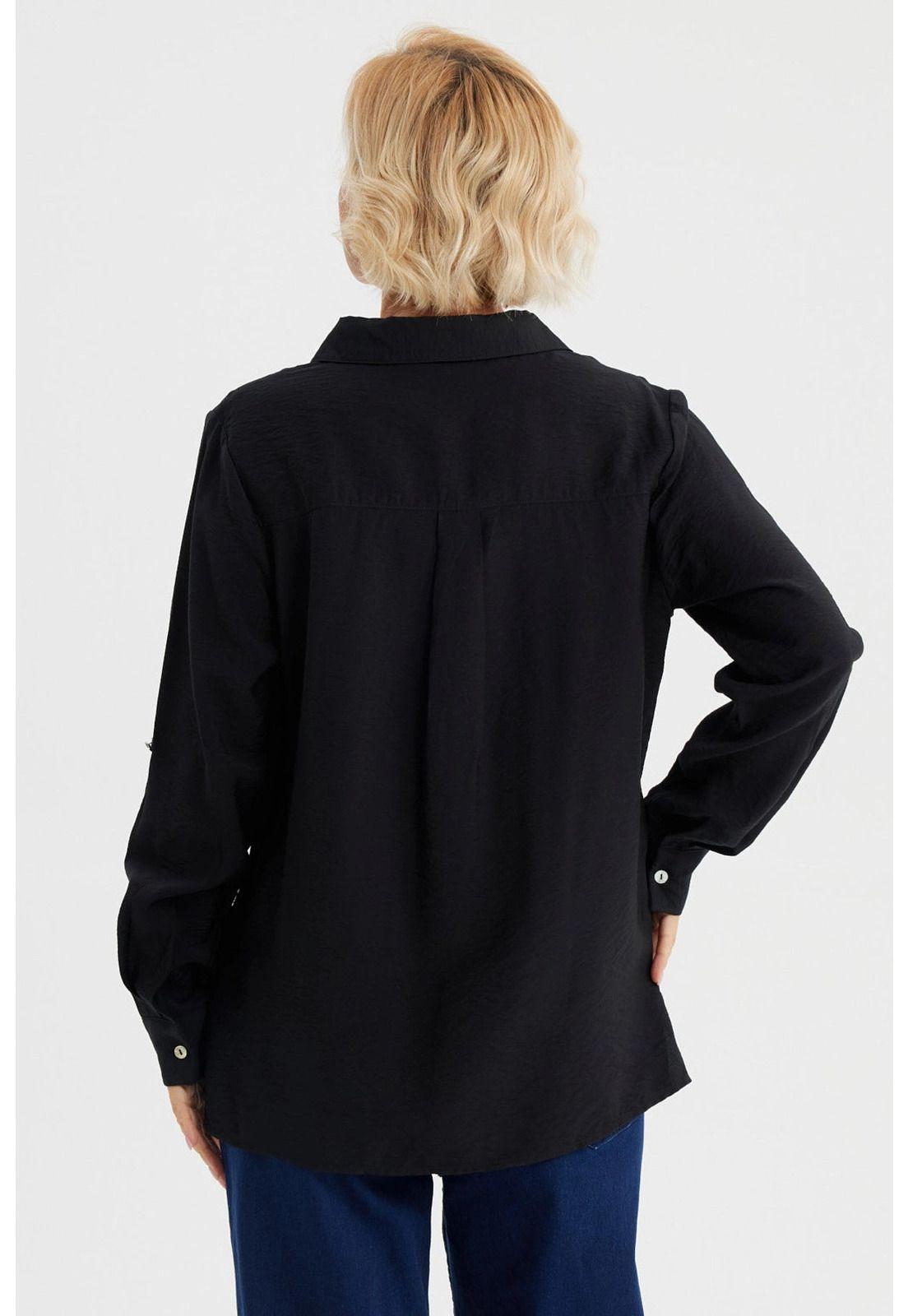 Blusa Mujer Abotonada Negro- ll-2