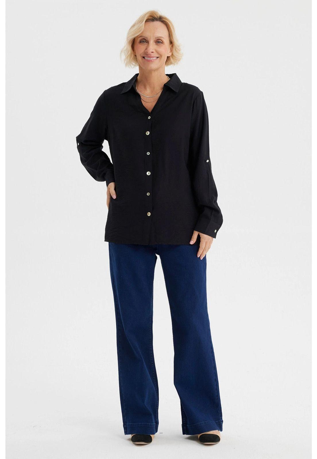 Blusa Mujer Abotonada Negro- ll-3