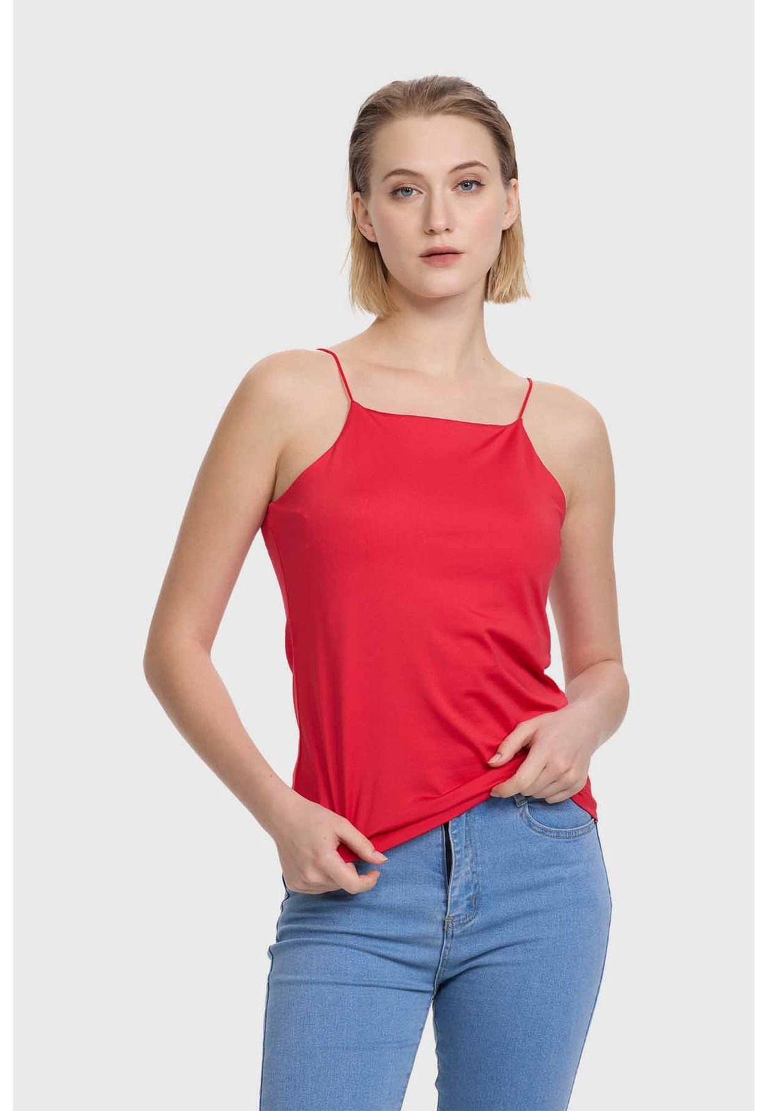 Polera Mujer Pabilo Delgado Rojo-0