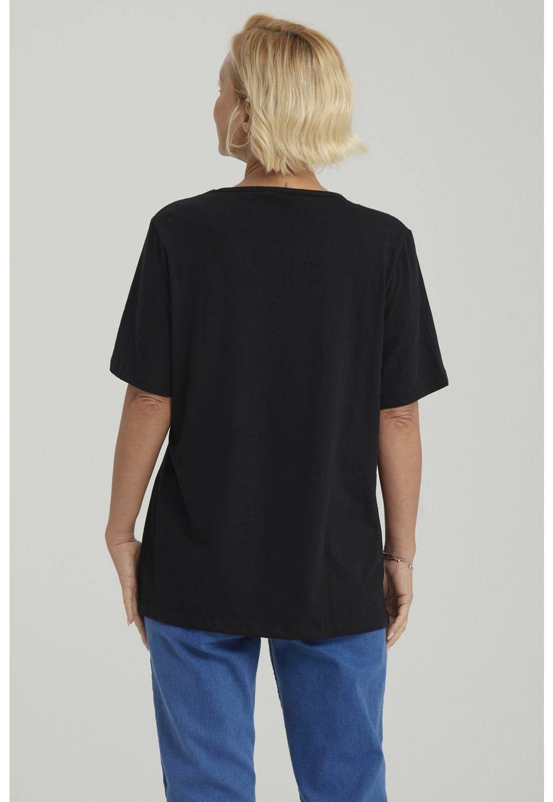 Polera Mujer Print Negro - VII-2