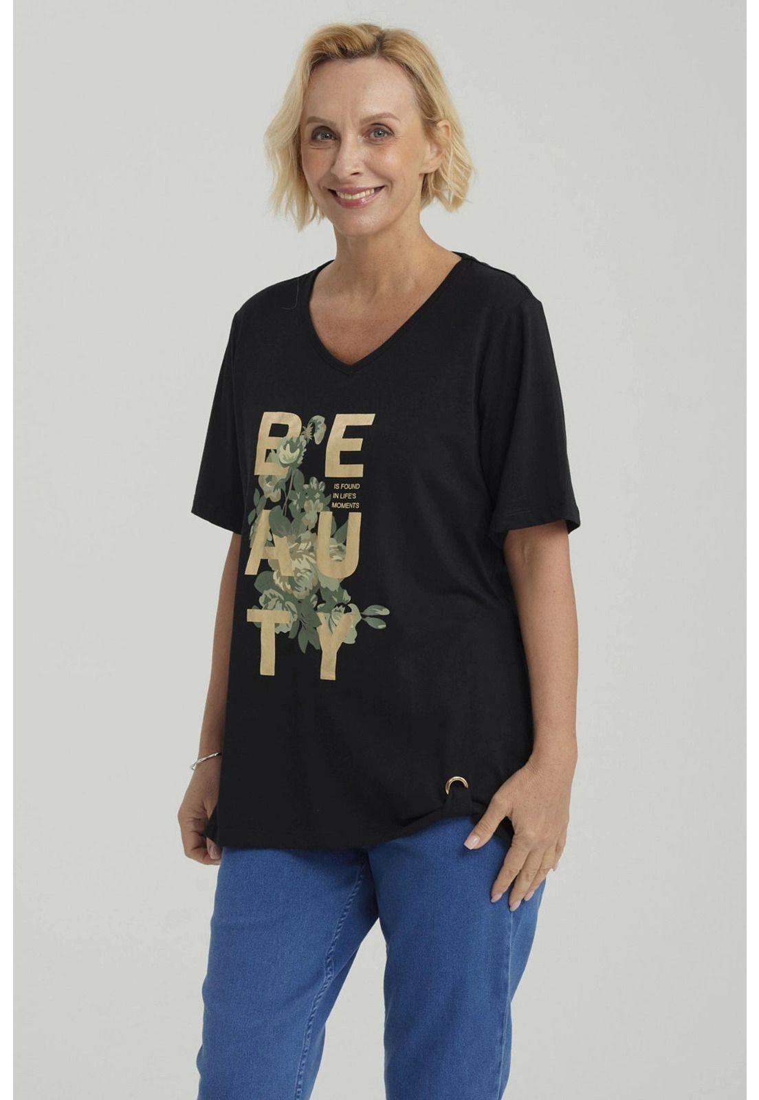 Polera Mujer Print Negro - VII-3