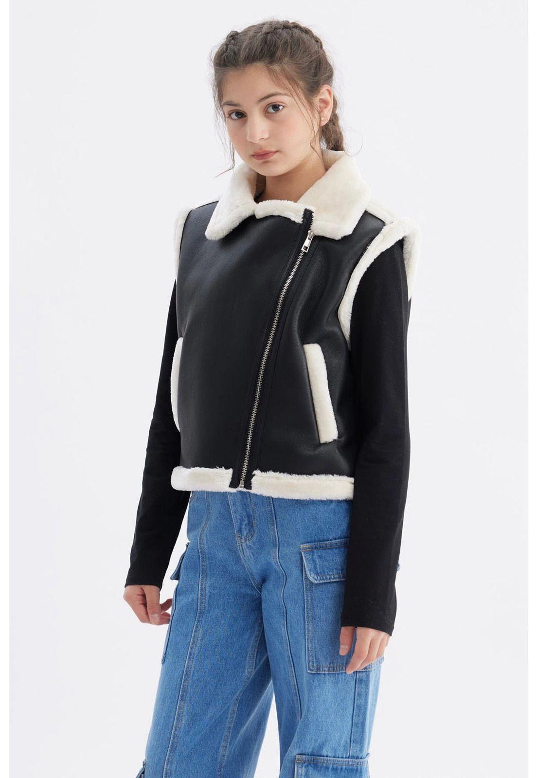 Chaqueta Niña Biker Negro - ll-1