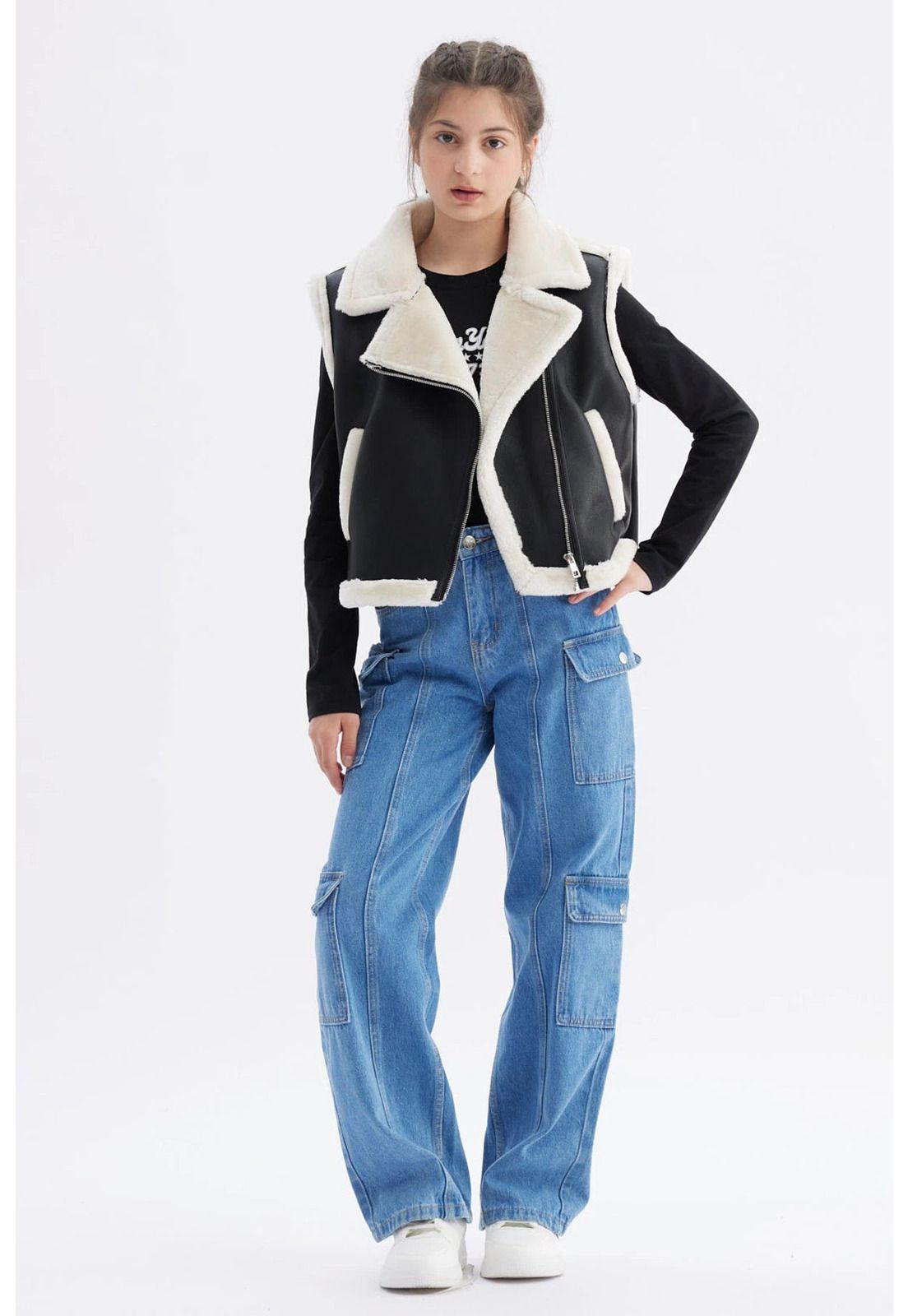 Chaqueta Niña Biker Negro - ll-3