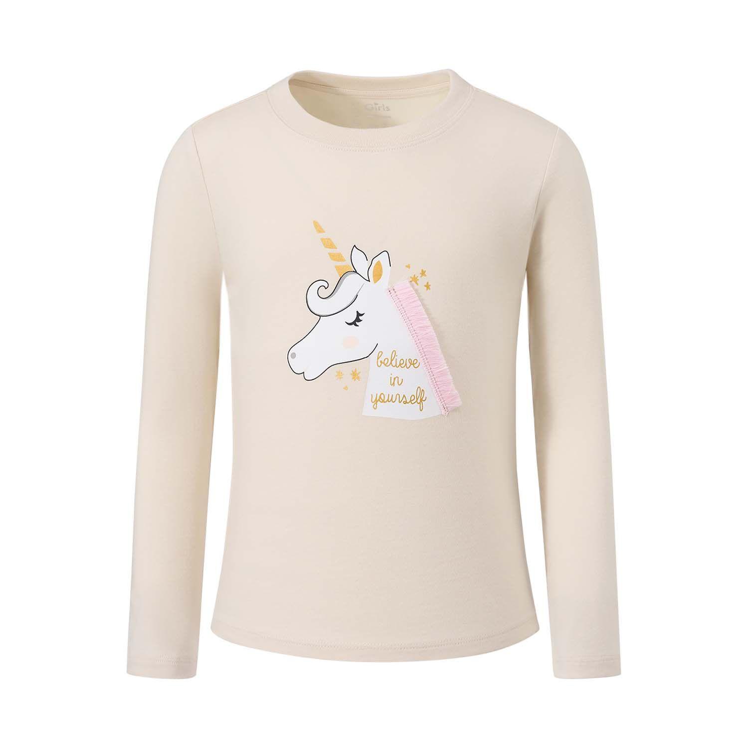 Polera Niña Con Aplicación Tul Beige Fashion's Park-0