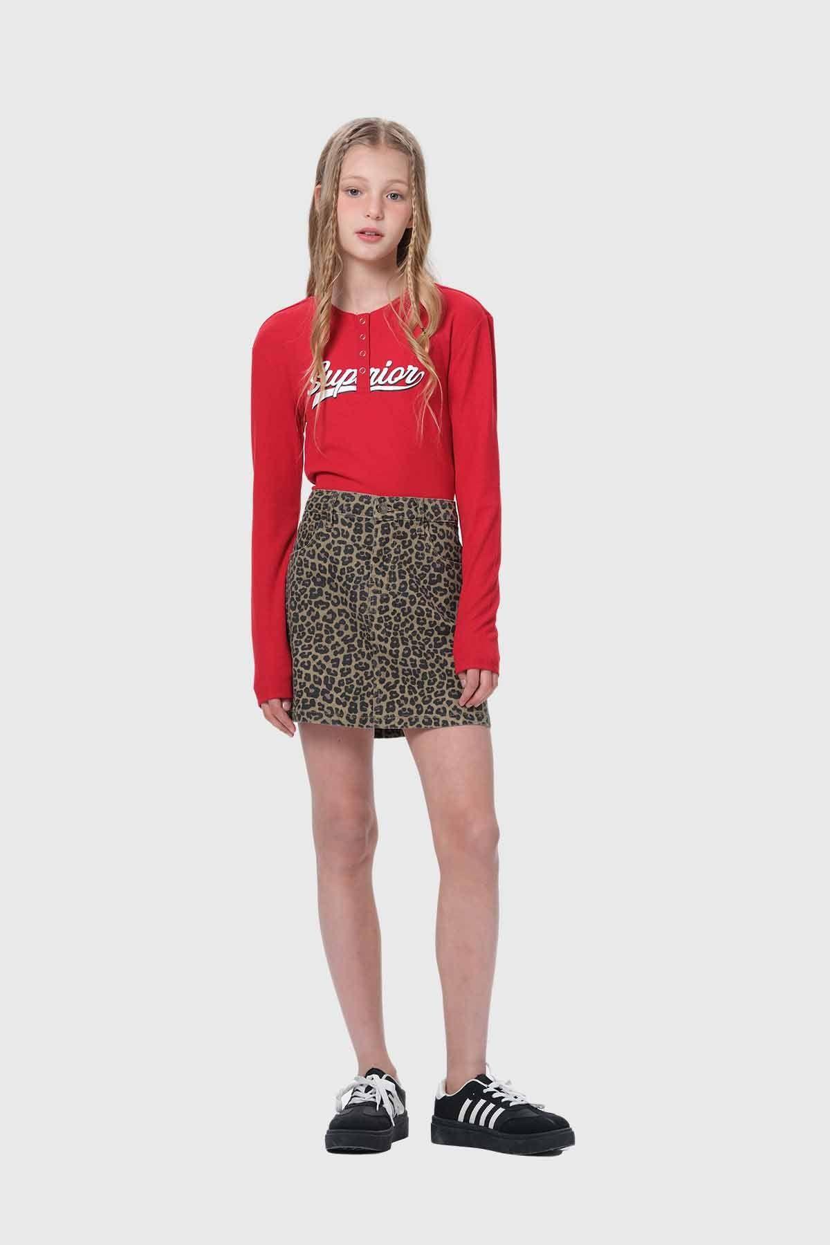 Falda Niña Animal Print Beige-3