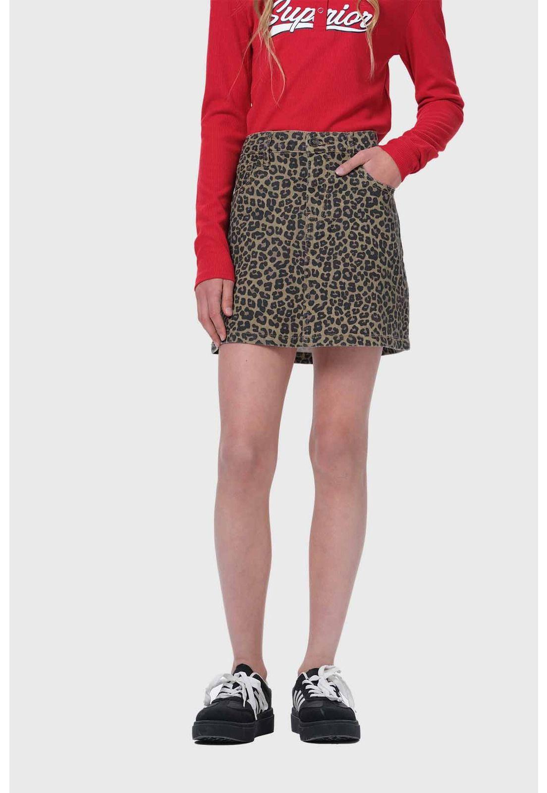 Falda Niña Animal Print Beige-0