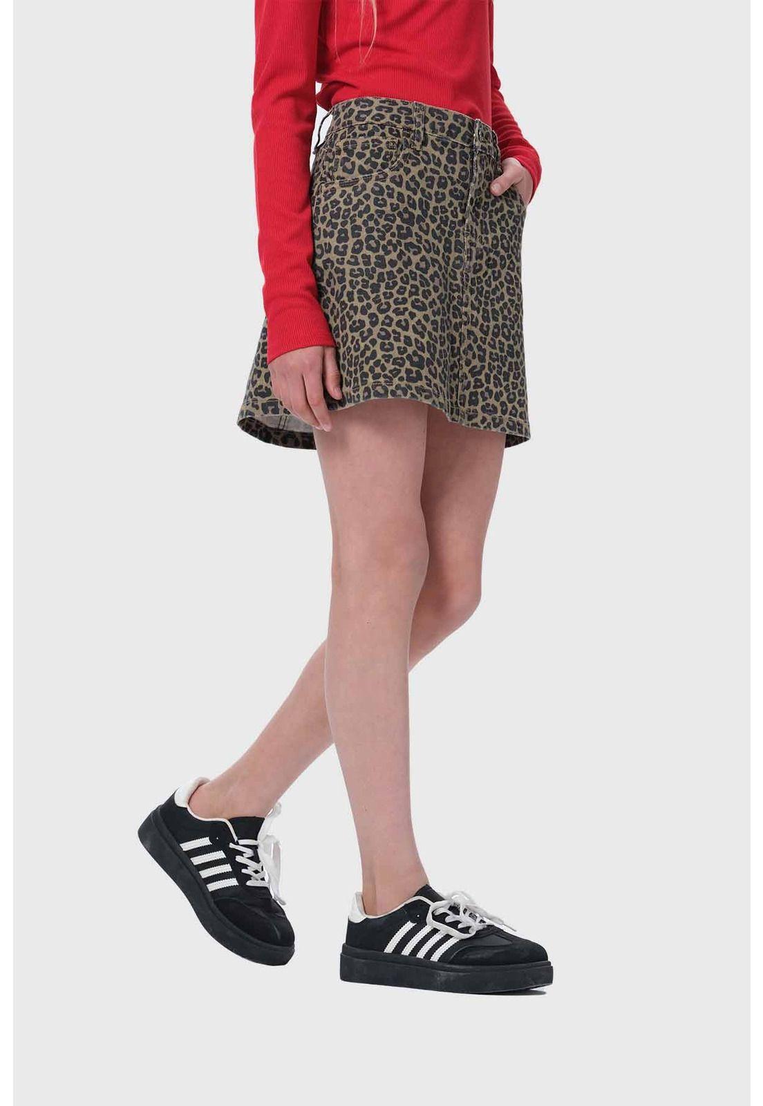 Falda Niña Animal Print Beige-1