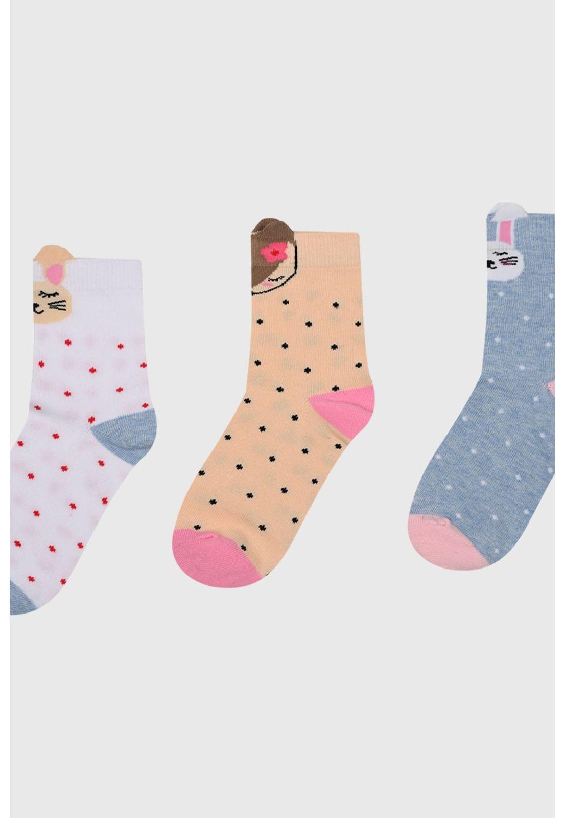 Calcetín Niña Tripack Azul - ll-1