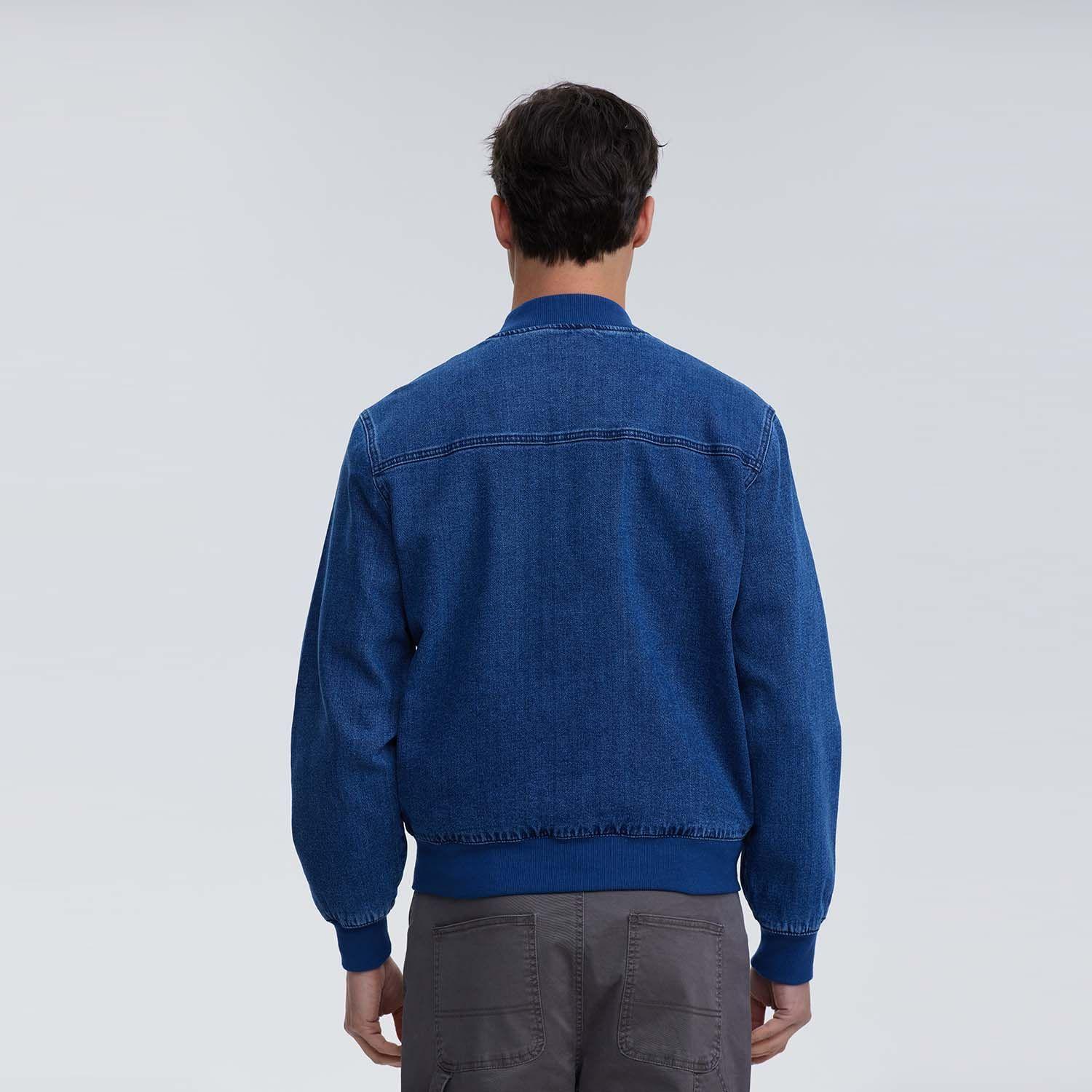 Chaqueta Hombre Bomber Denim Azul Oscuro-2