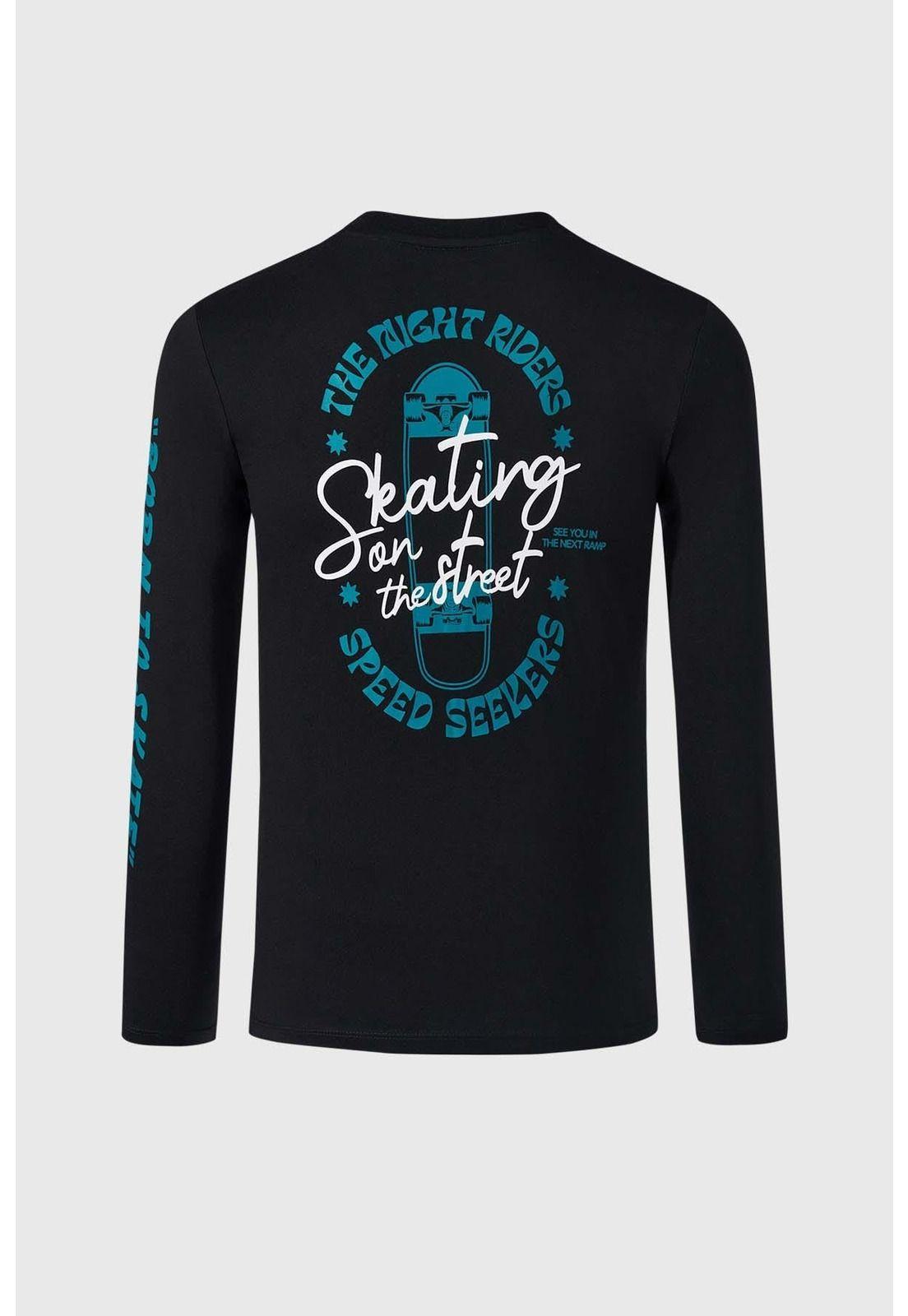 Polera Niño Print Negro - Vll-1