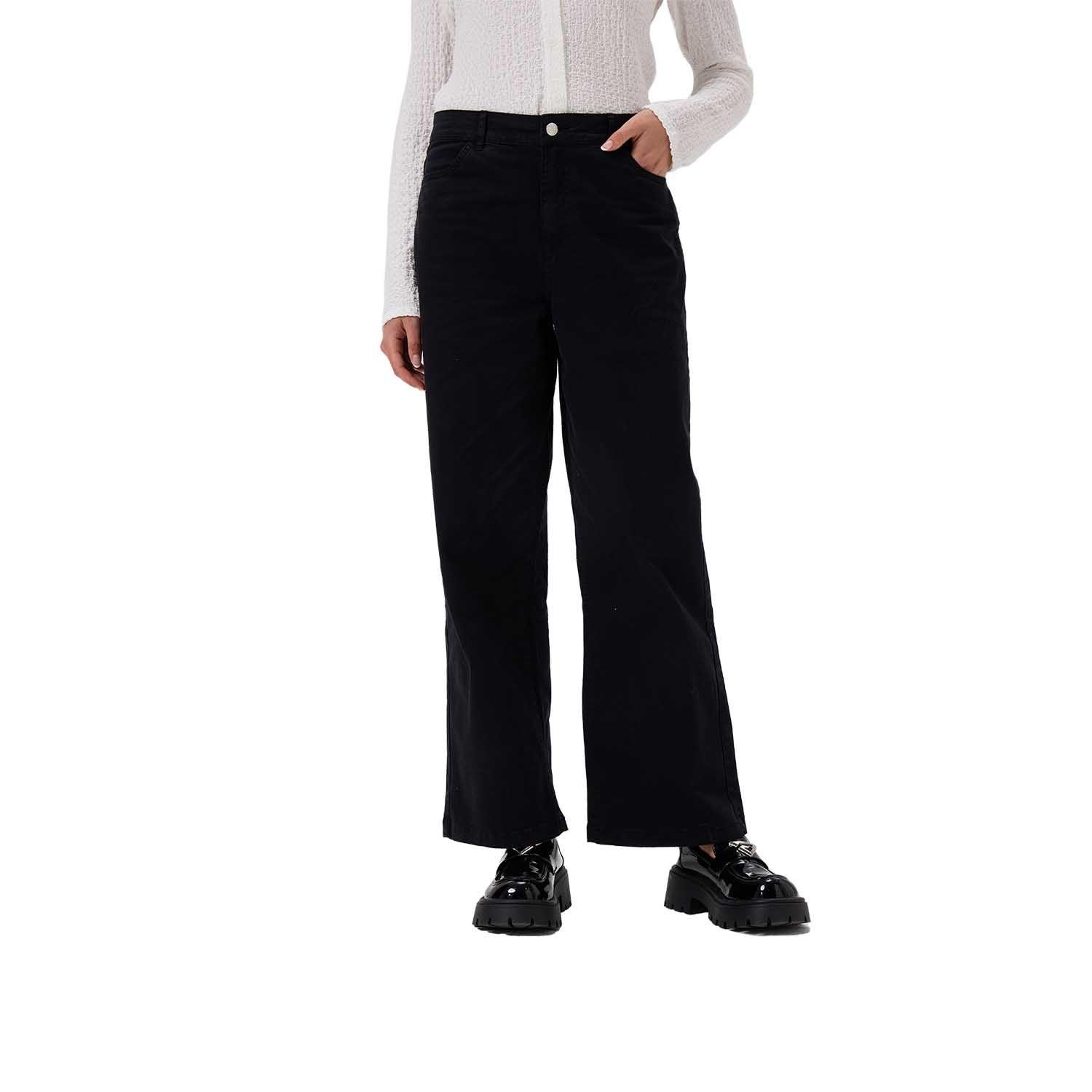 Pantalón Mujer Abotonado Negro Fashion's Park-0