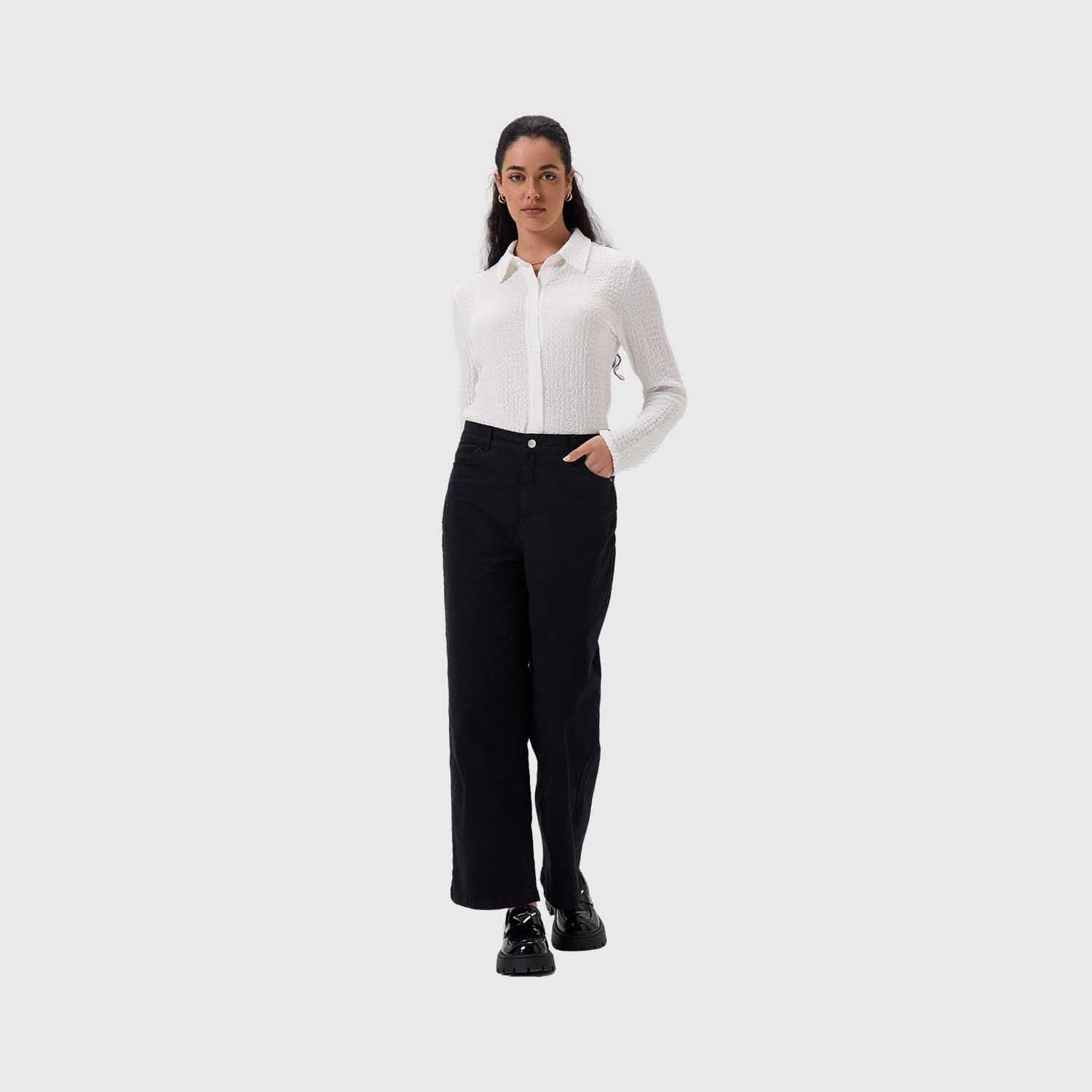 Pantalón Mujer Abotonado Negro Fashion's Park-3