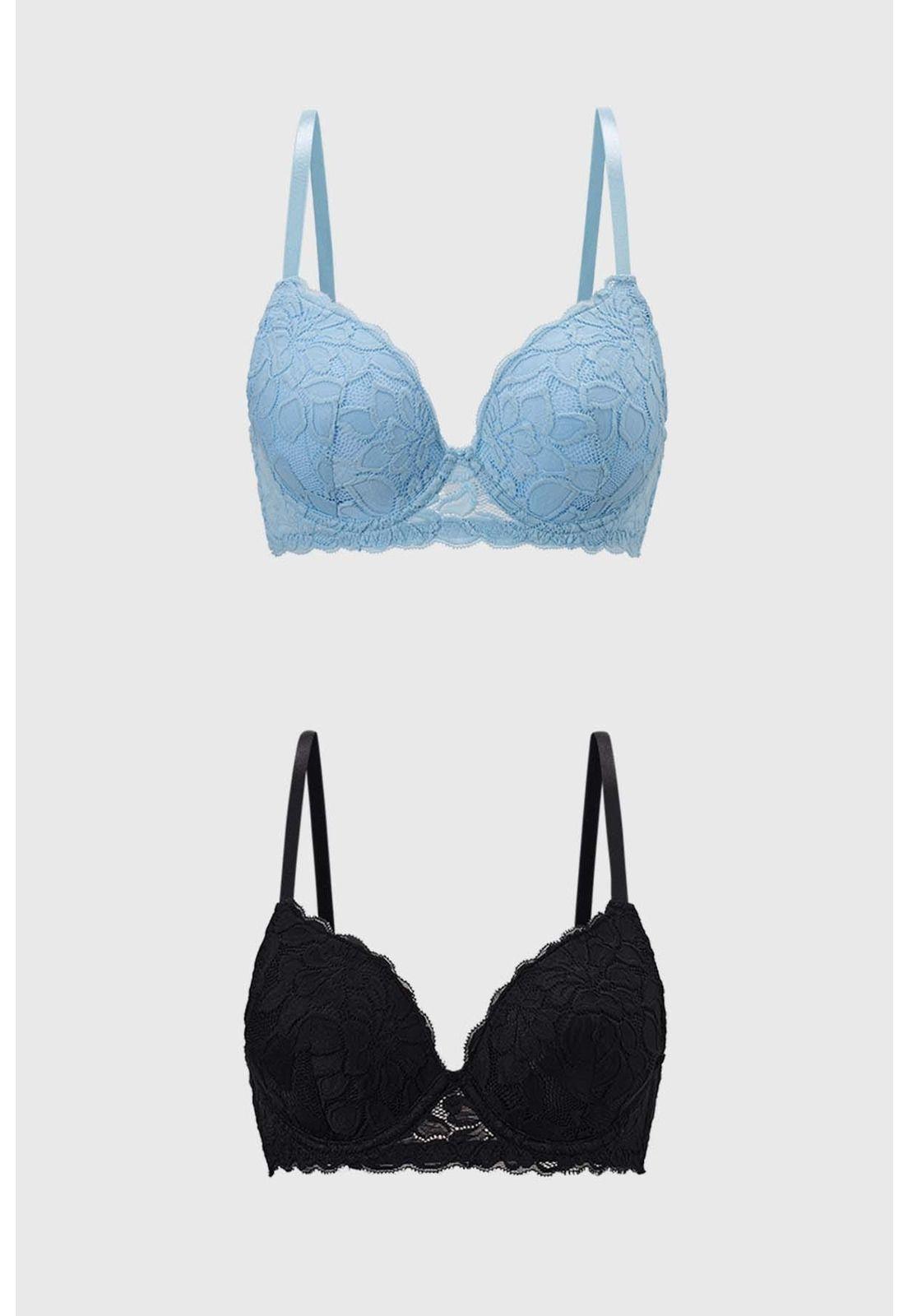 Sostén Mujer Bipack Algodón Celeste-0
