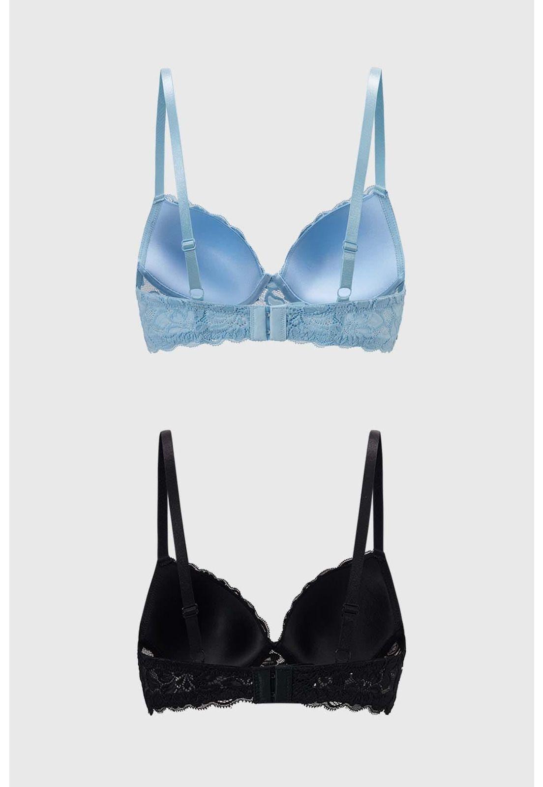 Sostén Mujer Bipack Algodón Celeste-1