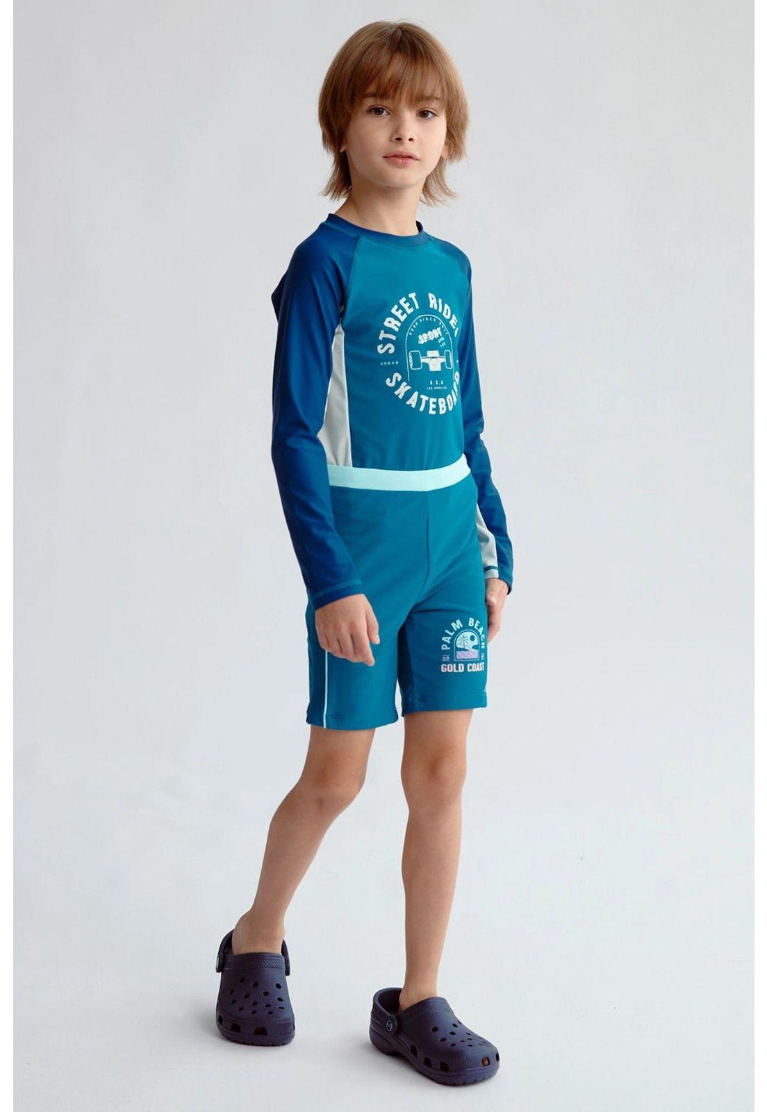 Short De Baño Niño Básico Petróleo-3