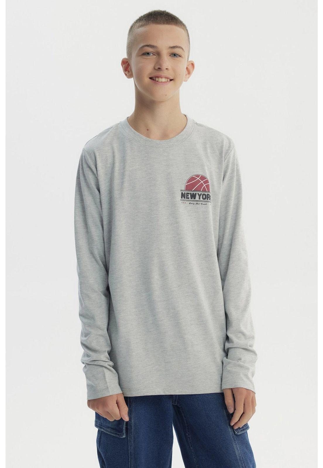 Polera Niño Slim Gris Melange - lll-0
