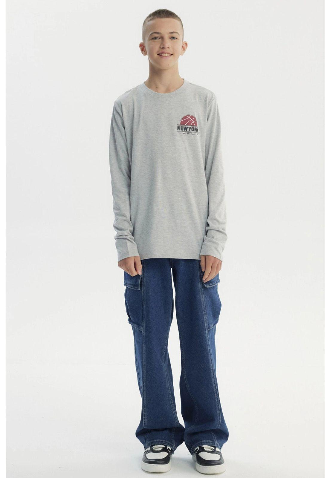 Polera Niño Slim Gris Melange - lll-3