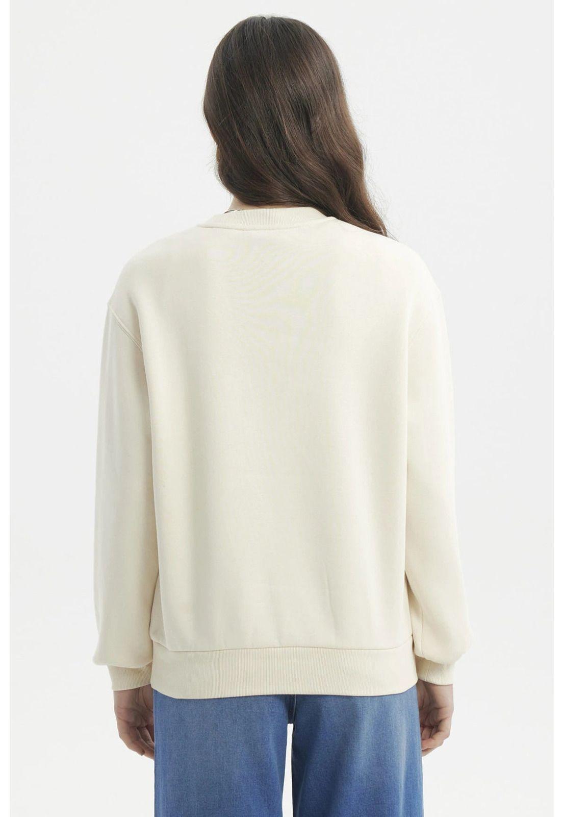 Polerón Mujer Liso Crema-2