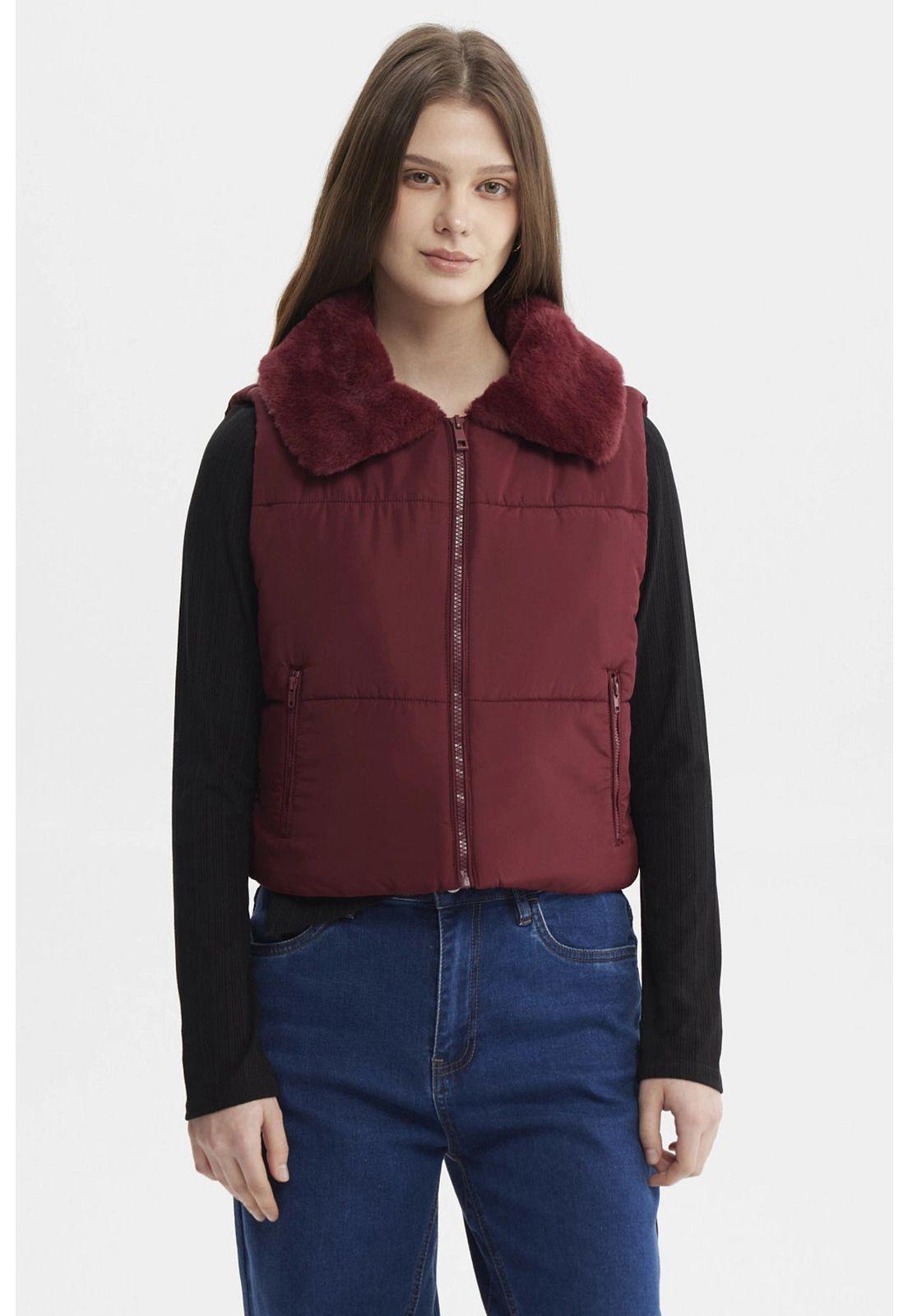 Parka Mujer Liso Full Zipper Rojo-0