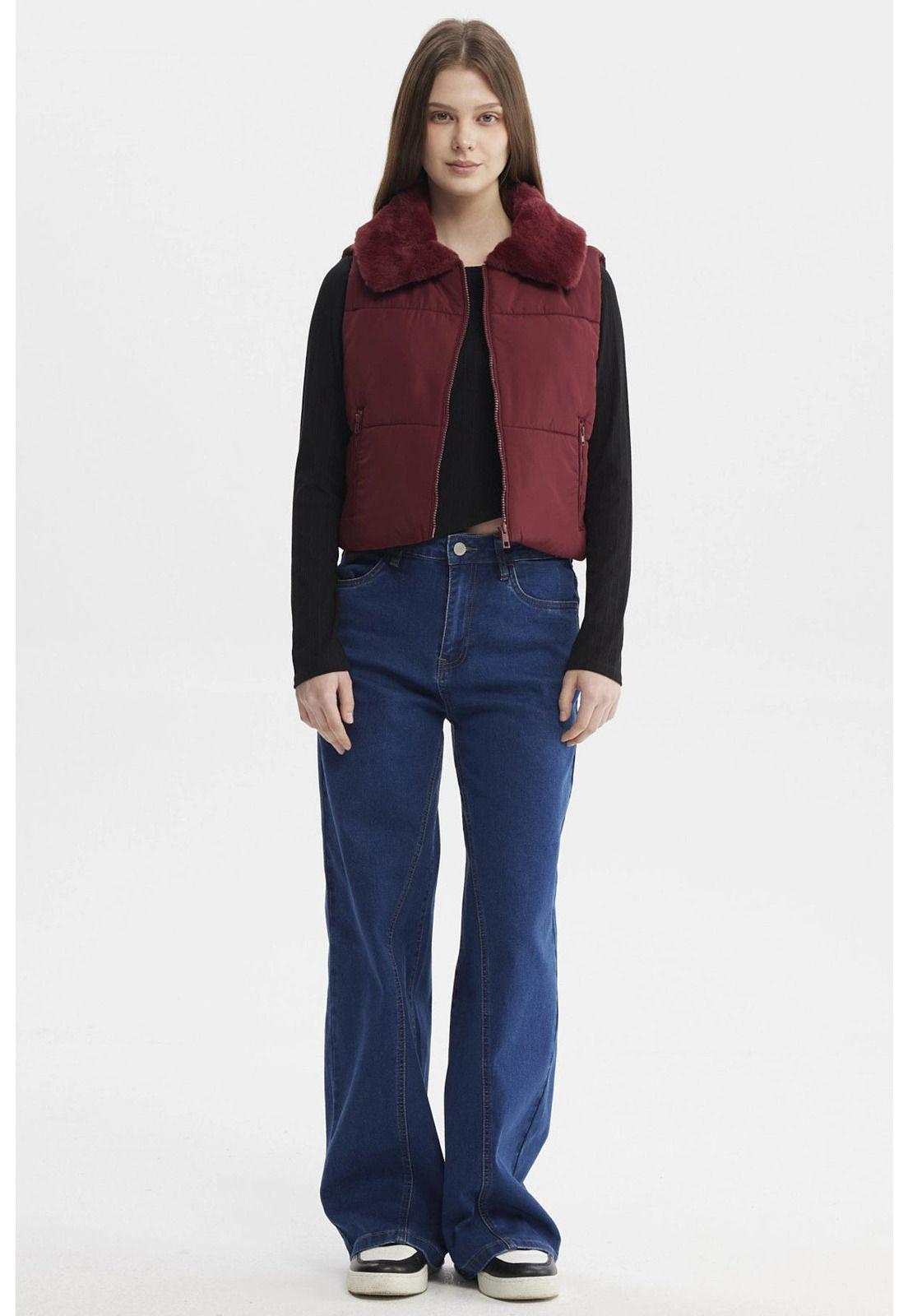 Parka Mujer Liso Full Zipper Rojo-3