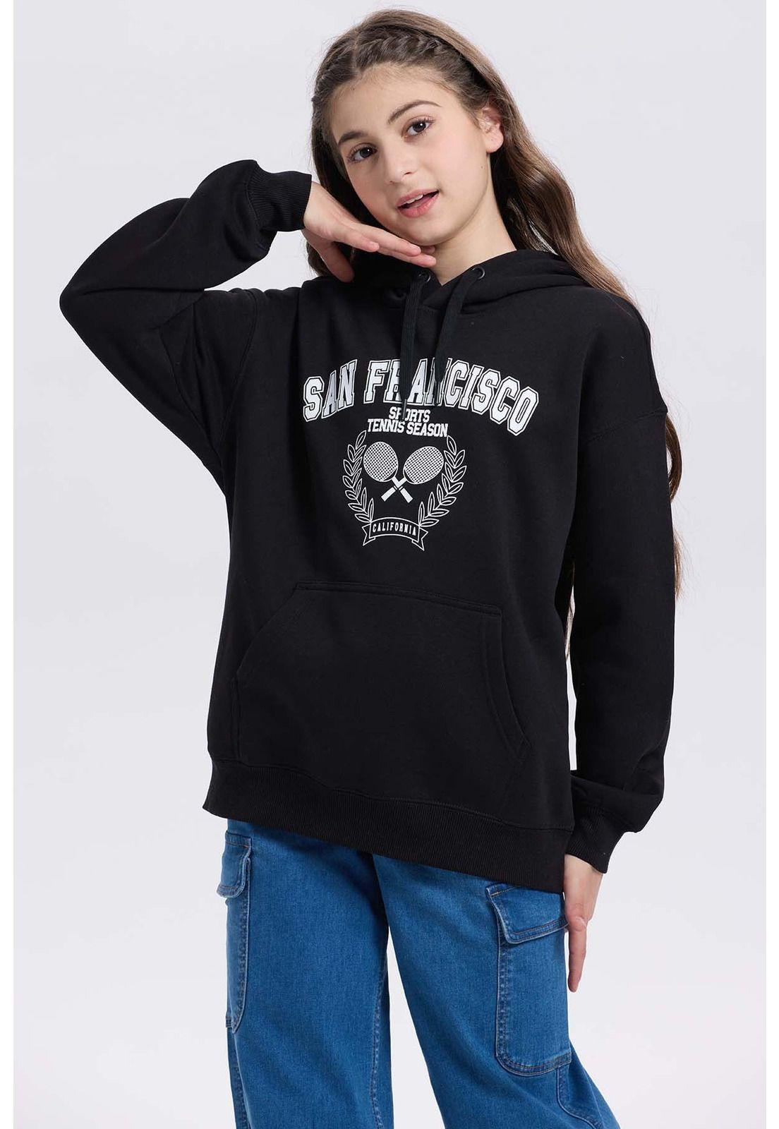 Polerón Niña College Negro-0