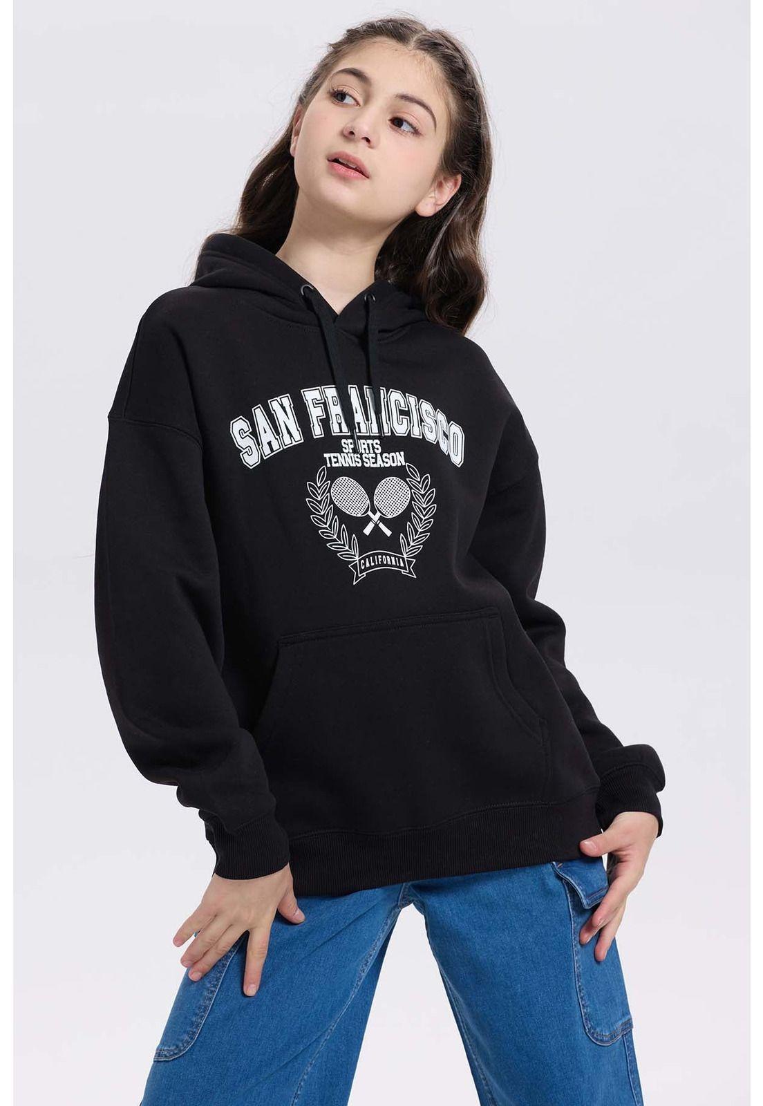 Polerón Niña College Negro-1