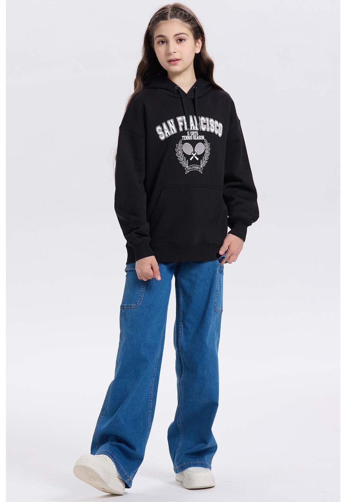 Polerón Niña College Negro-3