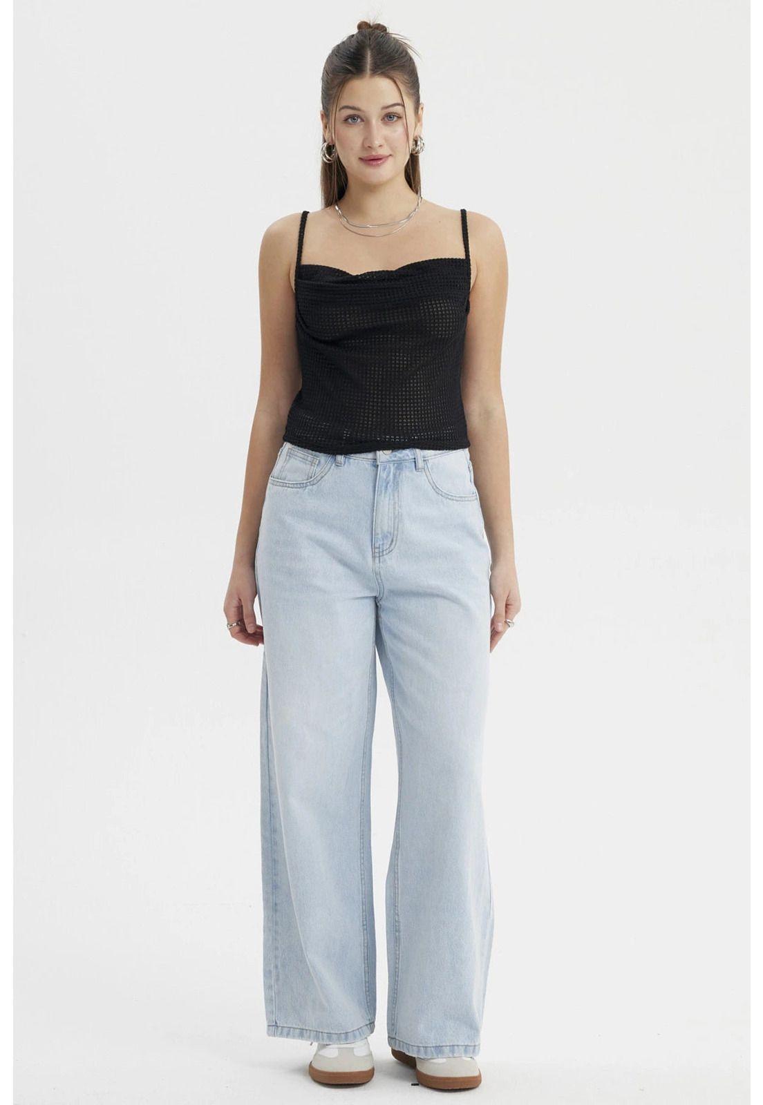 Polera Mujer Escote Drapeado Negro-3